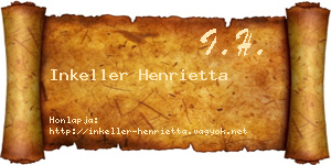 Inkeller Henrietta névjegykártya